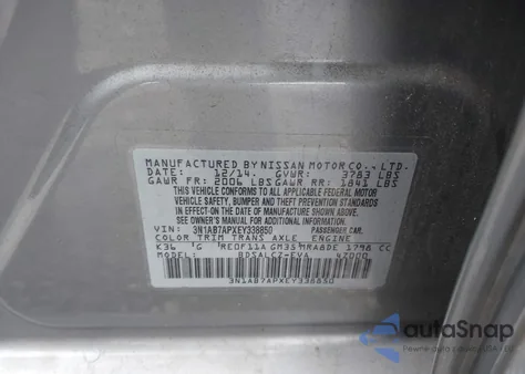 2014 Nissan Sentra S from USA, damaged, VIN 3N1AB7APXEY338850